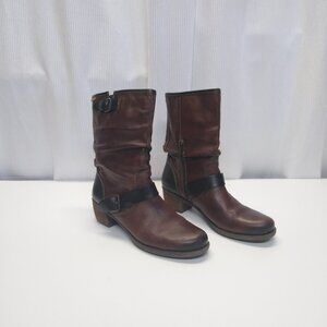 Pikolinos LeMans 838-9233 Moto Biker Mid-Calf Leather Boots Women US 9.5 EUR 41